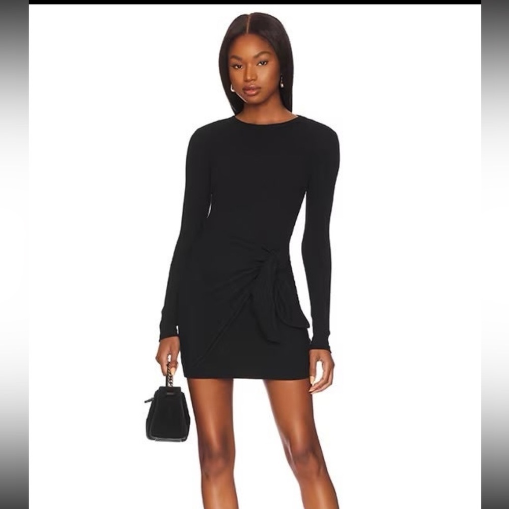 Superdown by Revolve Dana black wrap mini dress medium